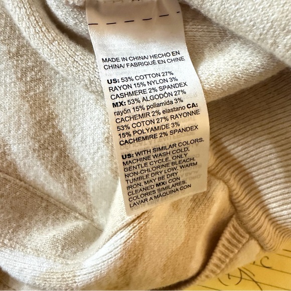 Chico’s Women's Beige Zebra Print 2PC Cashmere Blend Set - Picture 11 of 11